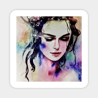 watercolor with Keira Knightley Magnet