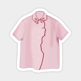 Fashion illustration of a pink polo collared short sleeve t-shirt Magnet