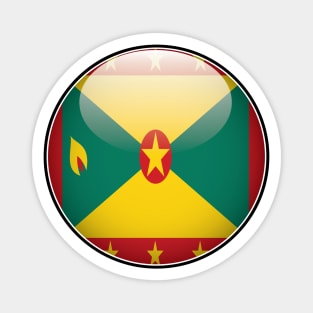 Grenada National Flag Glossy Button Magnet