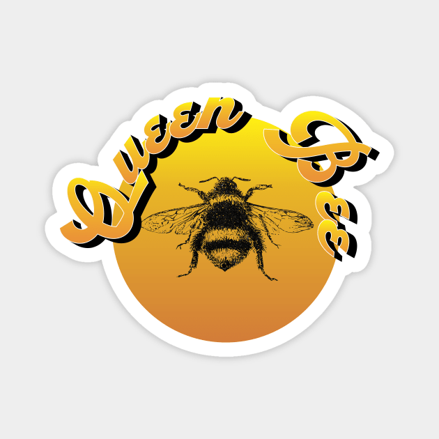 Retro 80s Tropical Sun Vaporwave Summer Queen Bee Magnet by iZiets