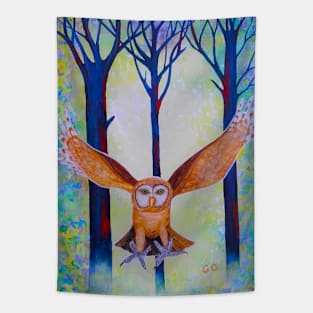 Barn Owl in flight Tapestry