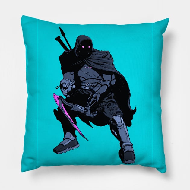 Arcturius-9, Dangerous Neon Dreams Pillow by paintedmonk