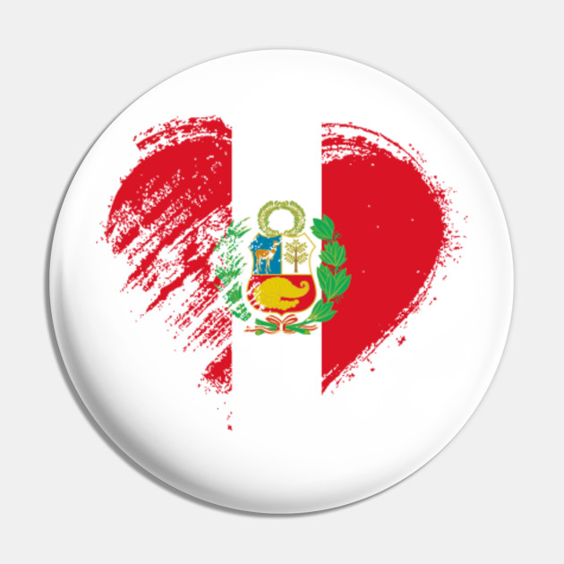 Grungy I Love Peru Heart Flag Peru Pin Teepublic Fr