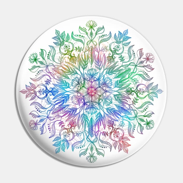 Nature Mandala in Rainbow Hues Pin by micklyn