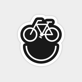 Smiling bicycle face, white bicycle smiley Magnet