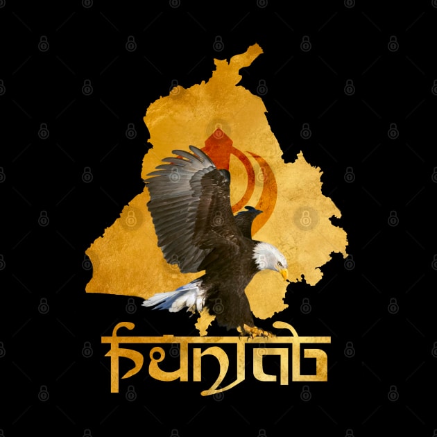 Punjab map with eagle by SAN ART STUDIO 