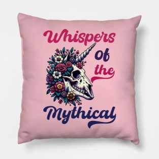 Unicorn skull with flowers Pillow