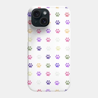 Colorful doodle paw prints Phone Case