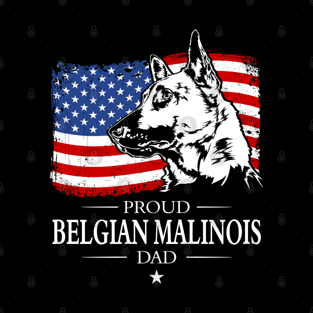 Proud Belgian Malinois Dad American Flag patriotic gift dog by wilsigns