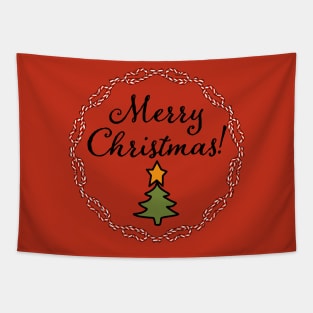 Merry Christmas Candy Candy Canes Wreath Tapestry