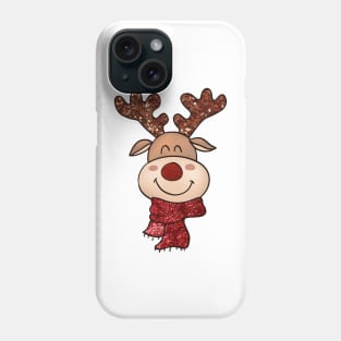 Glitter Reindeer ,glitter Christmas Phone Case