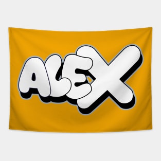 ALEX name graffiti bubble pure Style Tapestry