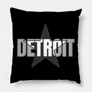 Detroit Black Star Pillow