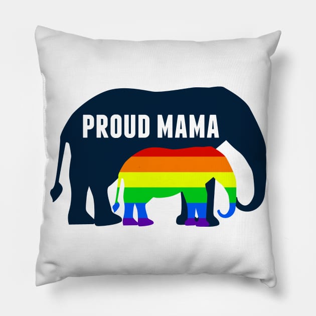 Proud LGBT Mama Gay Pride Elephant Mom Pillow by epiclovedesigns