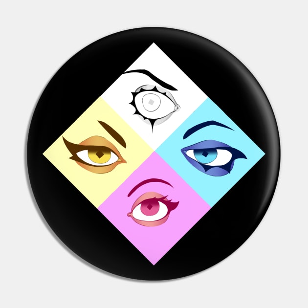 Diamond Eyes Pin by Isaac Smith Art