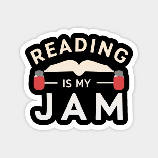 Funny Reading Is My Jam Book Design Magnet