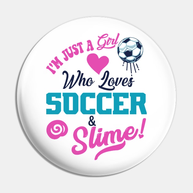 Just a Girl who loves Soccer Women Retro Vintage Soccer Pin by The Design Catalyst