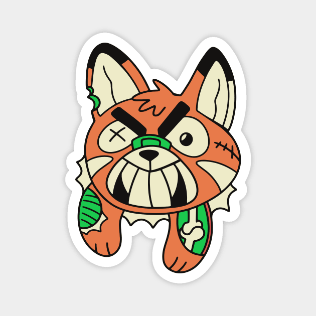 Cute Zombie Fox // Funny Halloween Animals Magnet by SLAG_Creative