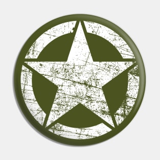 Vintage Army Star • Classic Retro USA Military Distressed Logo Pin