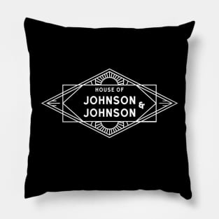 Vaccine Team Loyalty: House of Johnson & Johnson (white text) Pillow