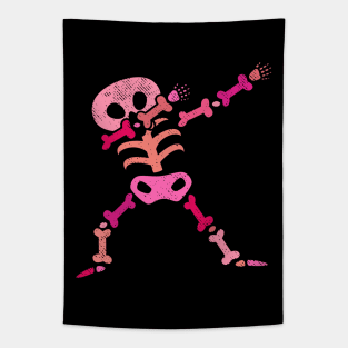 Dabbing Skeleton for Breast Cancer Awareness Tapestry