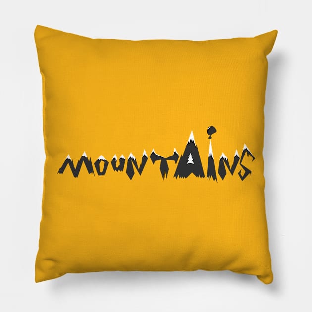 Mountains Pillow by Bongonation