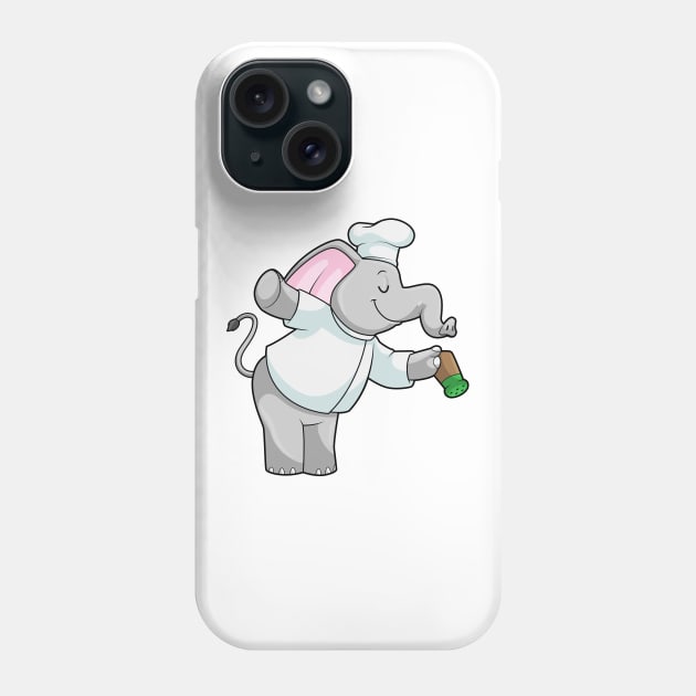 Elephant as Chef with Salt shaker Phone Case by Markus Schnabel