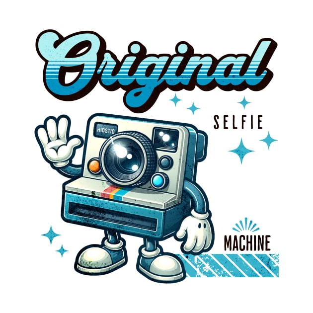 Original Selfie Machine - Vintage Polaroid Mascot by Critter Chaos