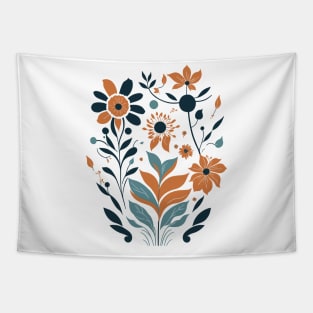 Bohemian Style Floral Geometric Shapes Tapestry