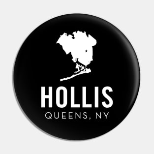 Hollis, Queens - New York (white) Pin