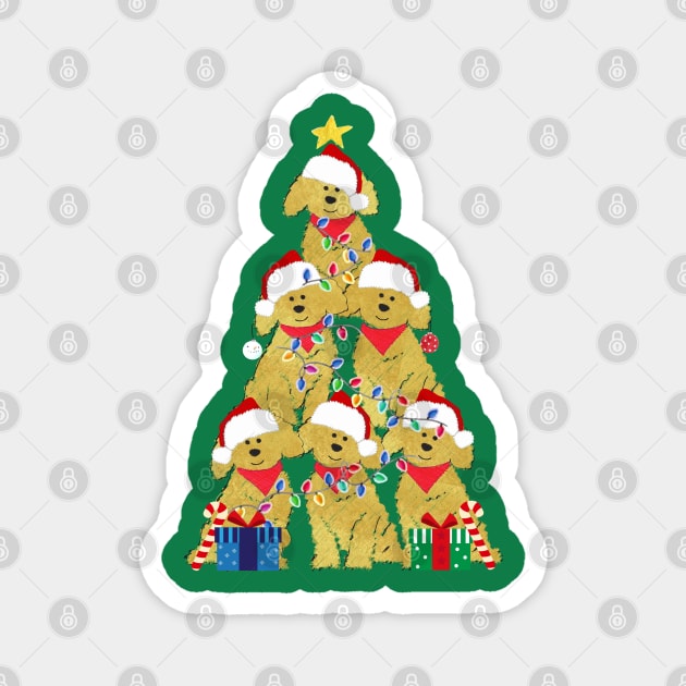 Goldendoodle Puppy Christmas Tree Magnet by EMR_Designs