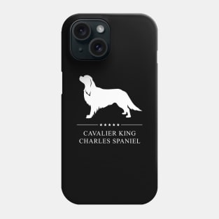 Cavalier King Charles Spaniel Dog White Silhouette Phone Case