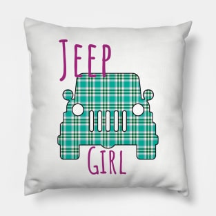 Jeep Girl Plaid Pillow