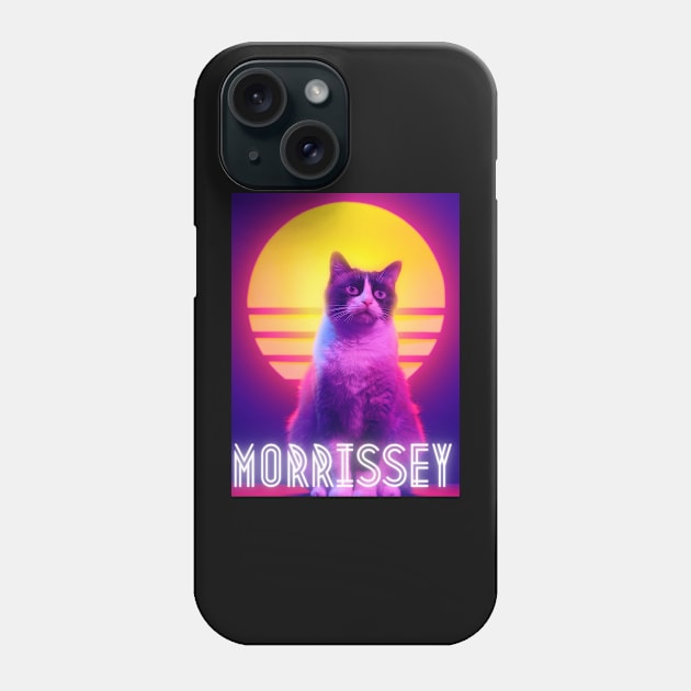 Morrissey Synthwave Retro Cat Phone Case by 80snerd