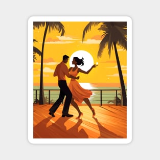 Couple Dancing Salsa On The Dancefloor Magnet