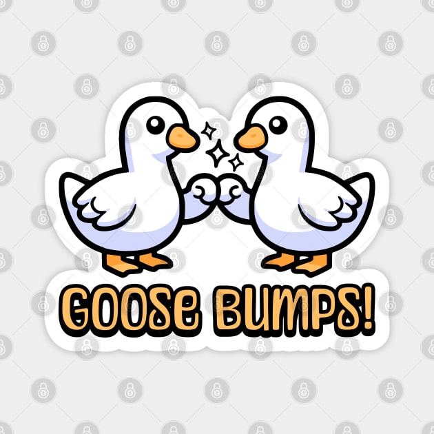 Goose Bumps! Cute Goose Pun Cartoon Magnet by Cute And Punny