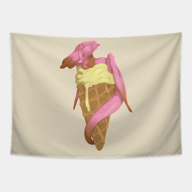 Neapolitan Ice Cream Dragon Tapestry by Anathar