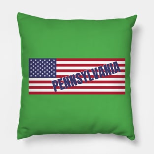 Pennsylvania State in American Flag Pillow