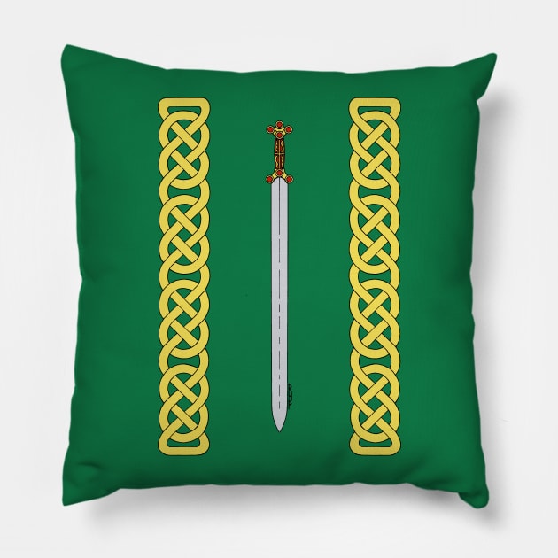 Celtic Sword and Knotwork Pillow by AzureLionProductions