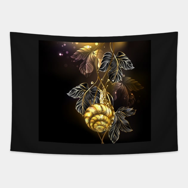 Gold Snail Tapestry by Blackmoon9