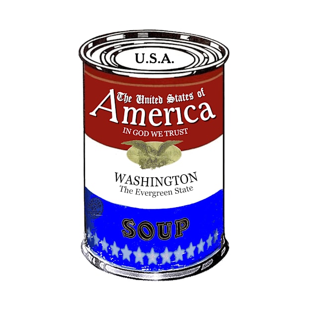 America Soup WASHINGTON Pop Art by BruceALMIGHTY Baker