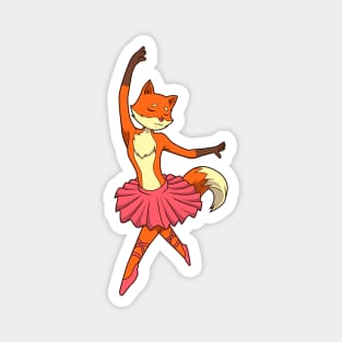 Cartoon fox dances ballet - ballerina Magnet