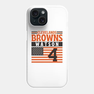 Cleveland Browns Watson 4 American Flag Football Phone Case