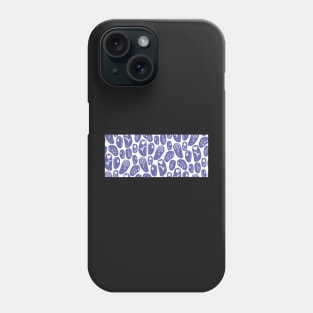 Very Peri Purple and White Flower Silhouettes Pattern Phone Case