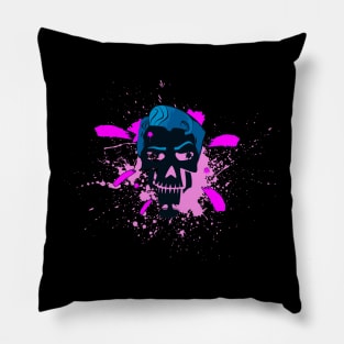 Neon Skull , blood flash Pillow