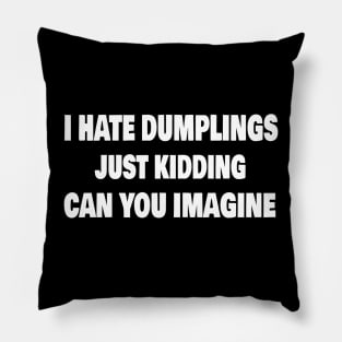 I Hate Dumplings Just Kidding Can You Imagine Pillow