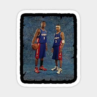 Dwyane Wade and Allen Iverson, NBA All-Star Game Portraits Magnet