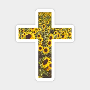 Sunflower Field Cross Magnet