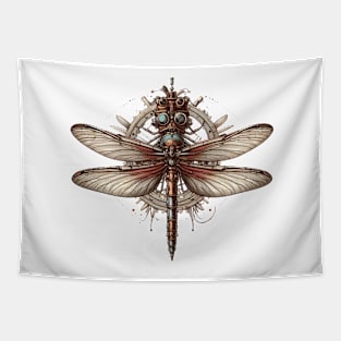 Retro Steampunk Dragonfly Tapestry