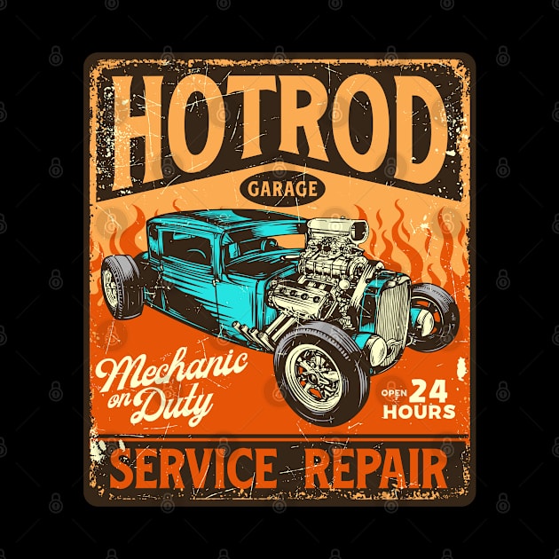 Retro Vintage Automotive Tin Sign by Unestore